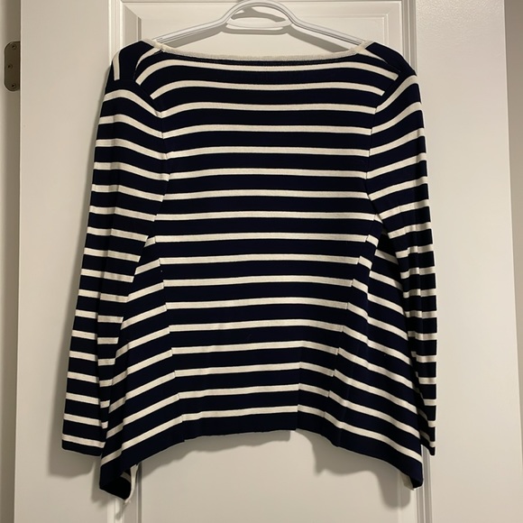 Vintage Navy and White Striped Cardigan with Gold Buttons - Picture 2 of 3